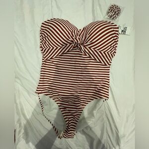 NWT Kona Sol womens  striped one piece swimsuit, size M. #w 65
